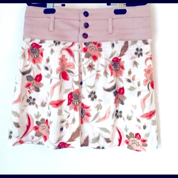 Top & skirt set cream & mauve floral 
Refashioned   size M. - Picture 2 of 7